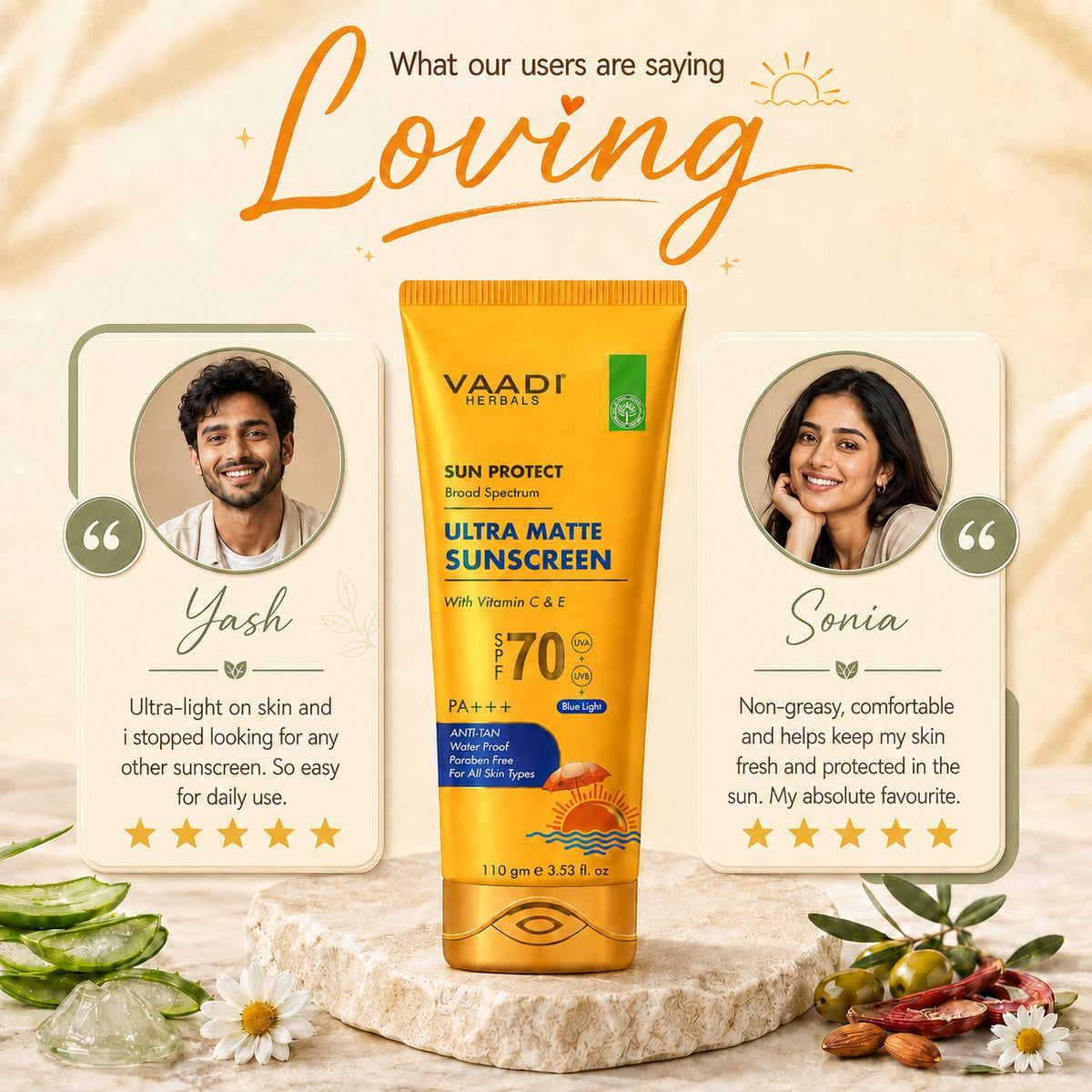 Ultra Matte Sunscreen SPF 70 With Vitamin C & E (110 gms)