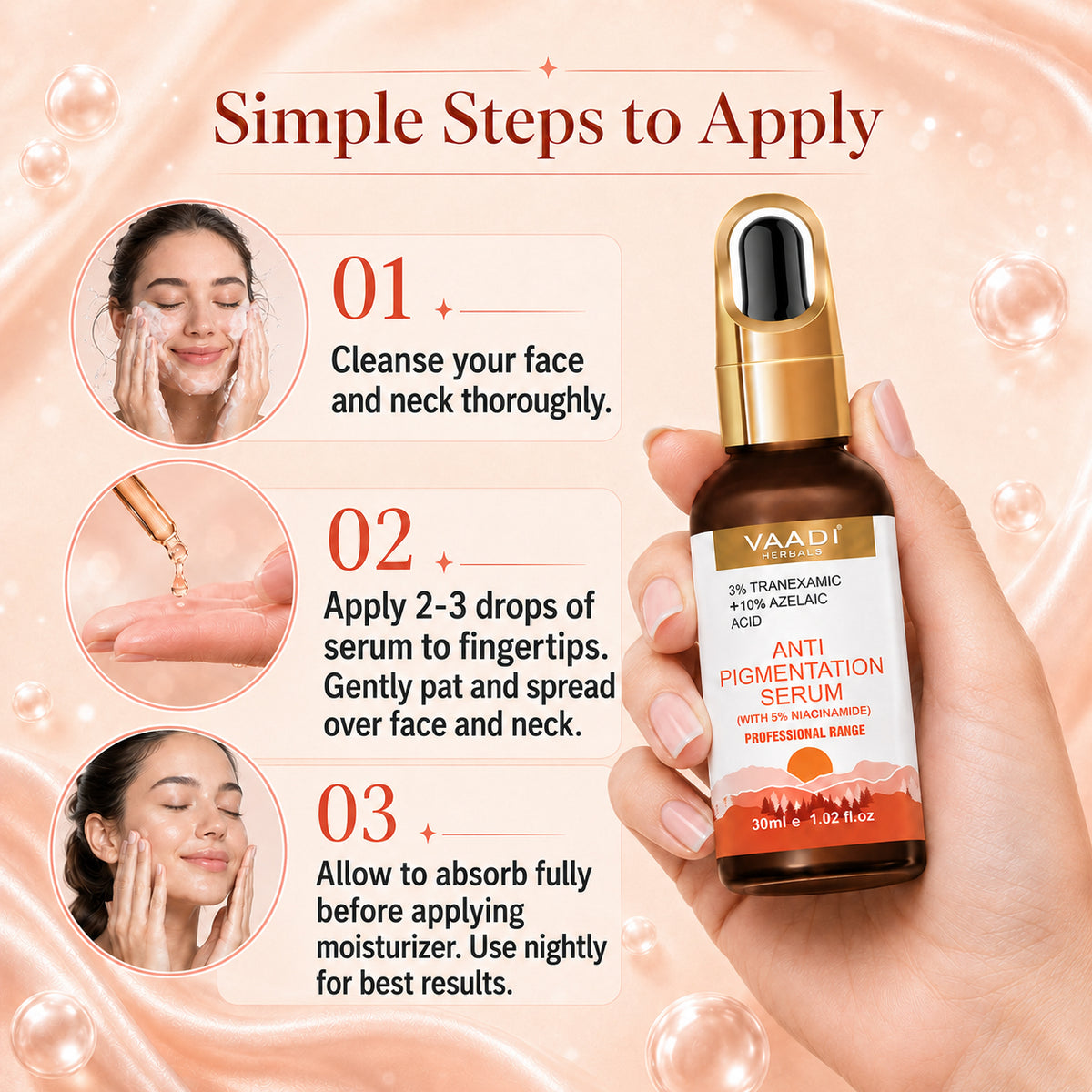 3%Tranexamic and 10% Azelaic Acid Anti Pigmentation Serum with 5% Niacinamide| Brighter Complexion| Reduces Dark Spots| Soothes Inflammation|Fades Hyper pigmentation| For All Skin Types|  ( 30 ml )