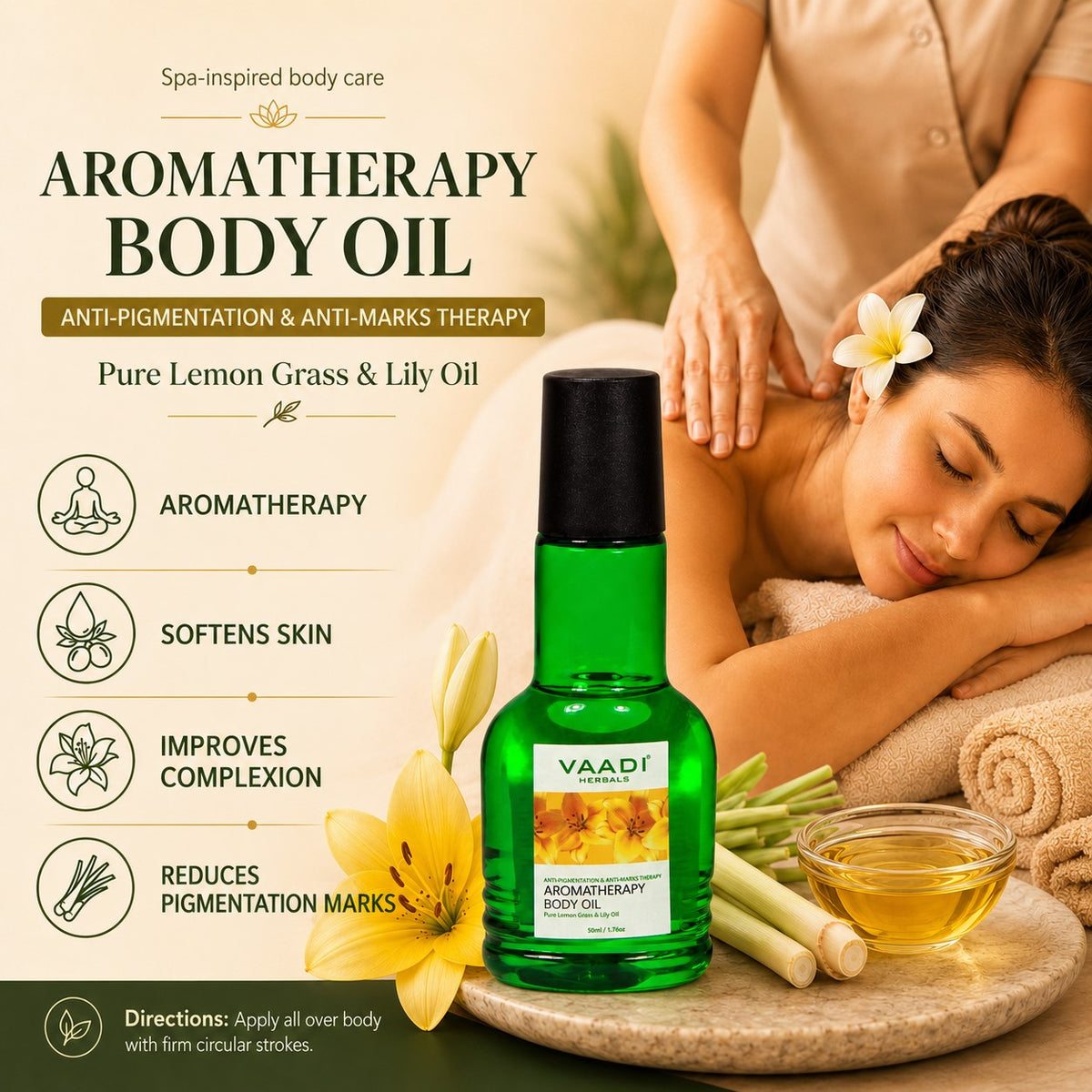 Aromatherapy Body Oil-Lemongrass & Lily Oil (110 ml)
