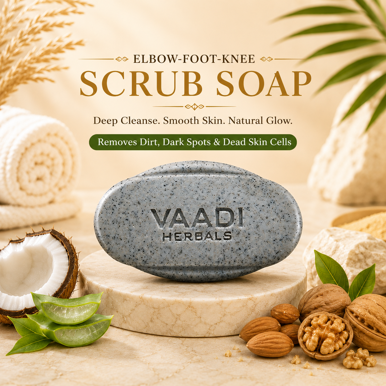 Elbow-Foot-Knee Scrub Soap with Almond & Walnut Scrub (75 gms)