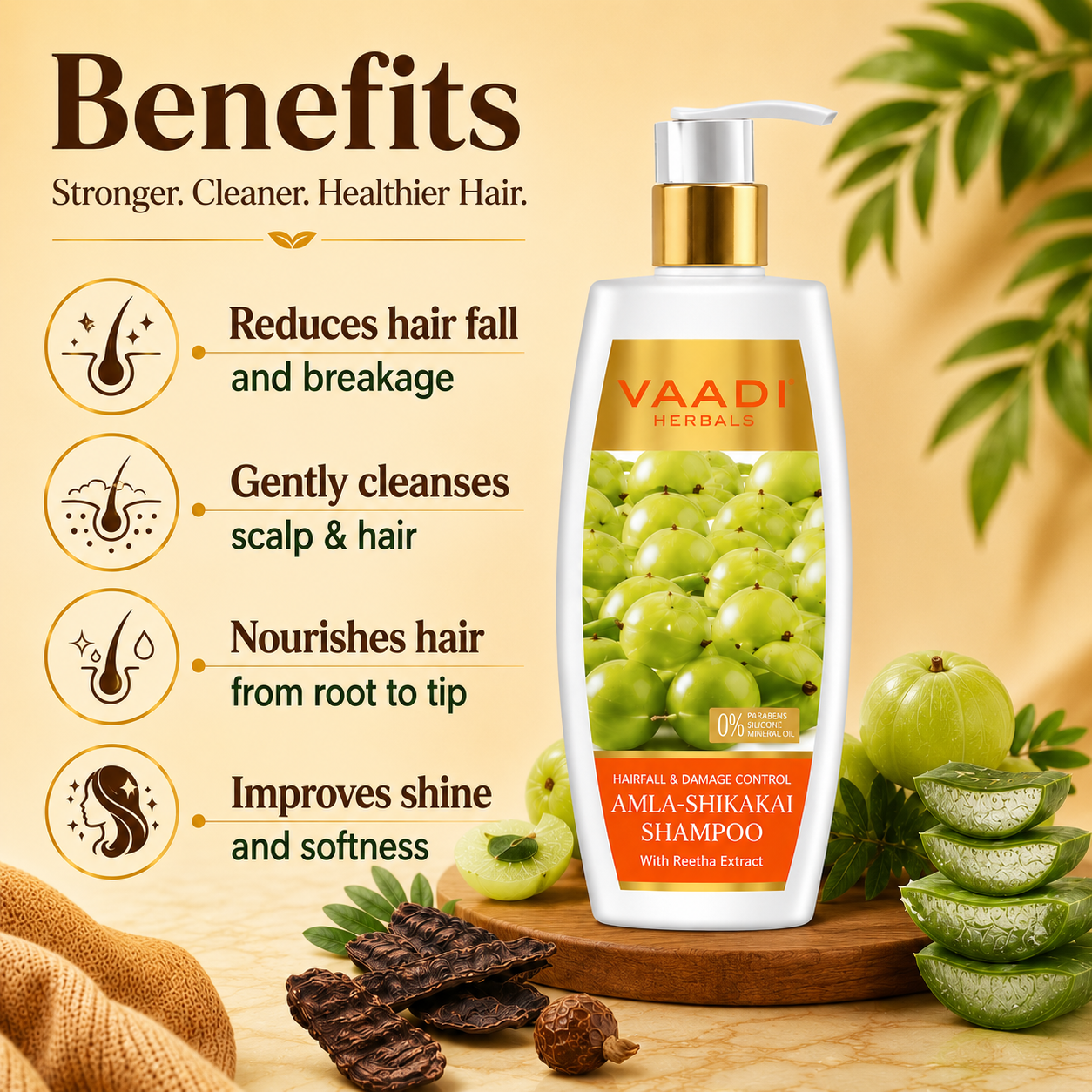 Amla Shikakai Shampoo - Hairfall & Damage Control (350 ml)