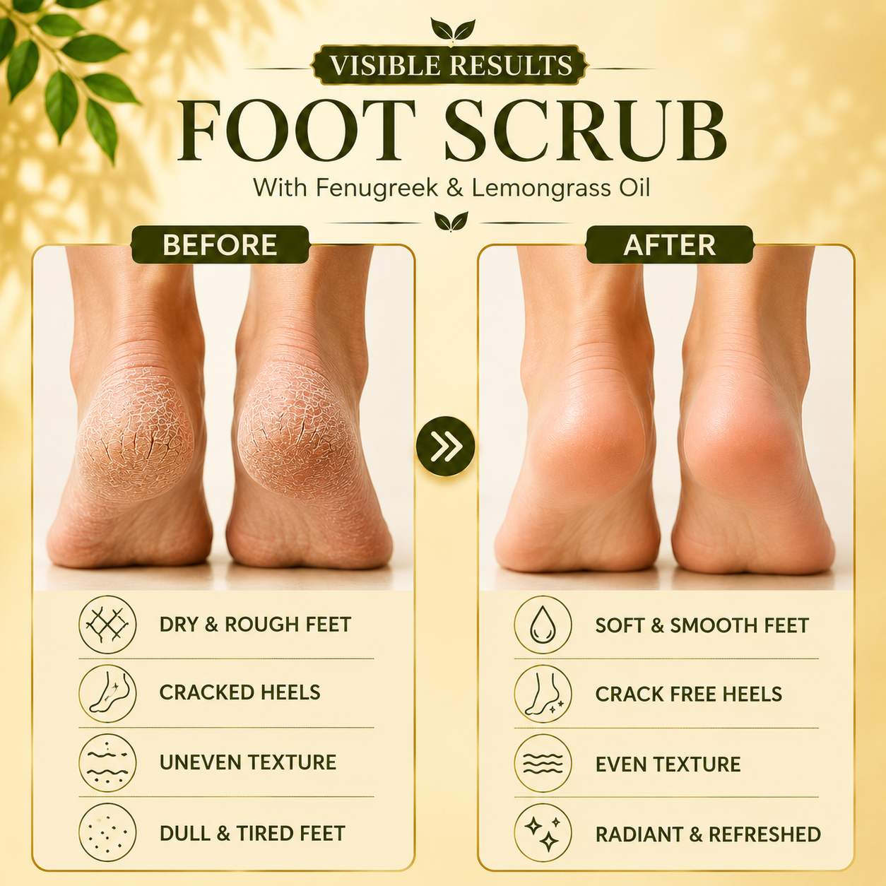 Organic Foot Scrub with Fenugreek & Lemongrass Oil (110 gms)
