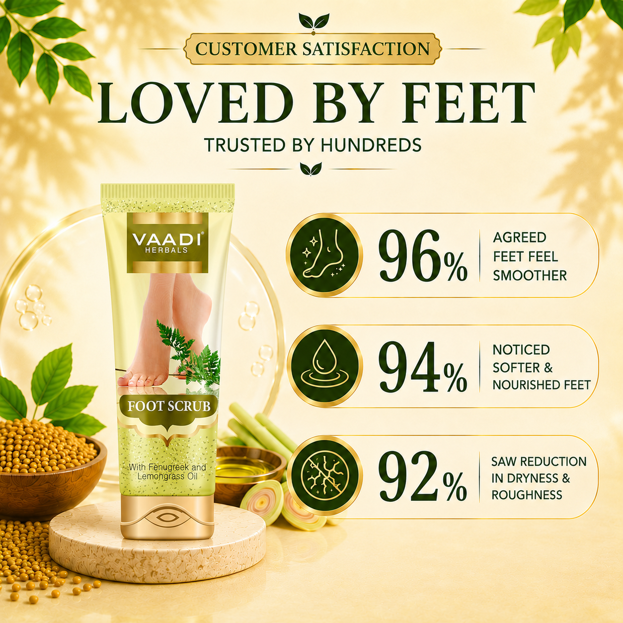 Organic Foot Scrub with Fenugreek & Lemongrass Oil (110 gms)