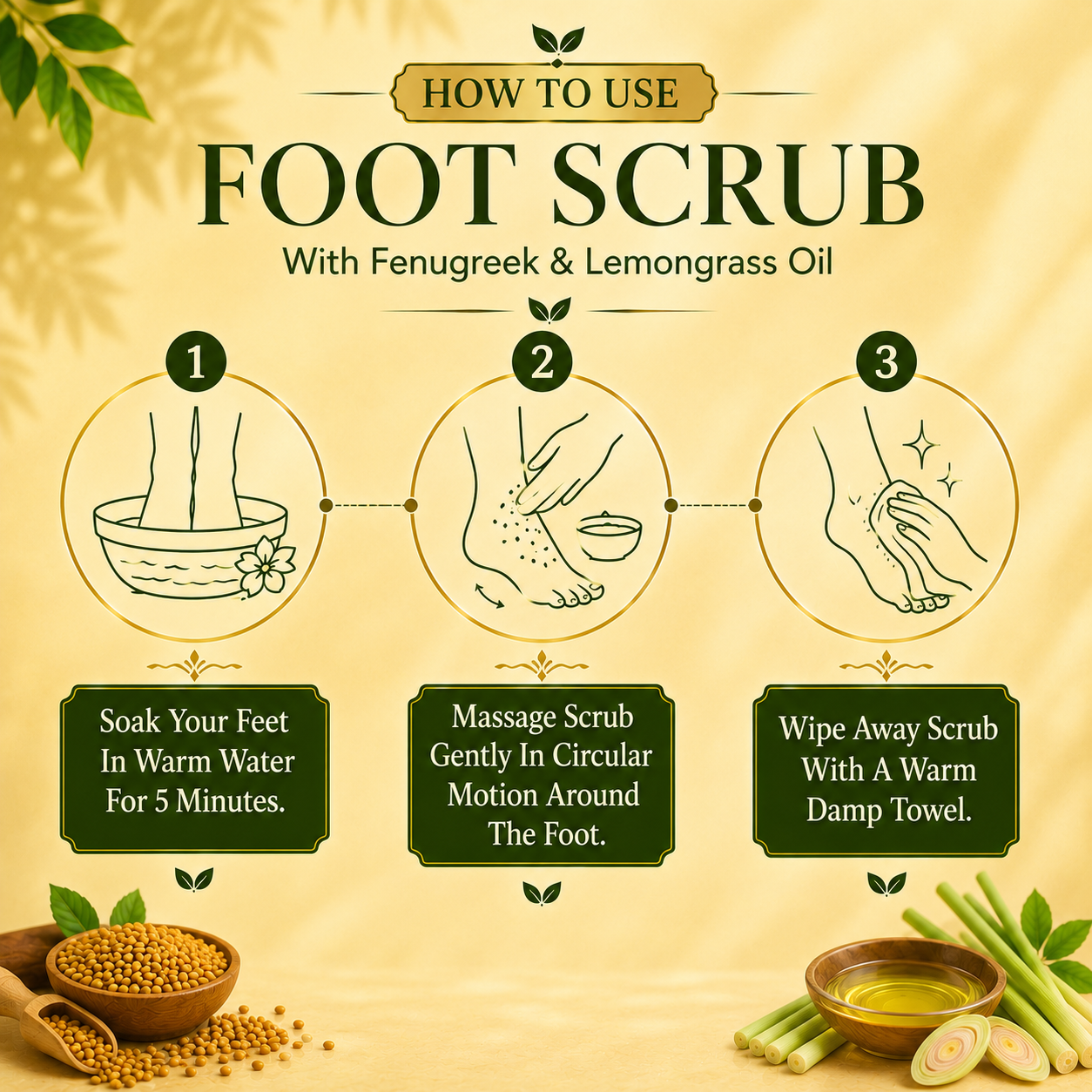 Pack of 2 Foot Scrub with Fenugreek & Lemongrass Oil (110 gms x 2)