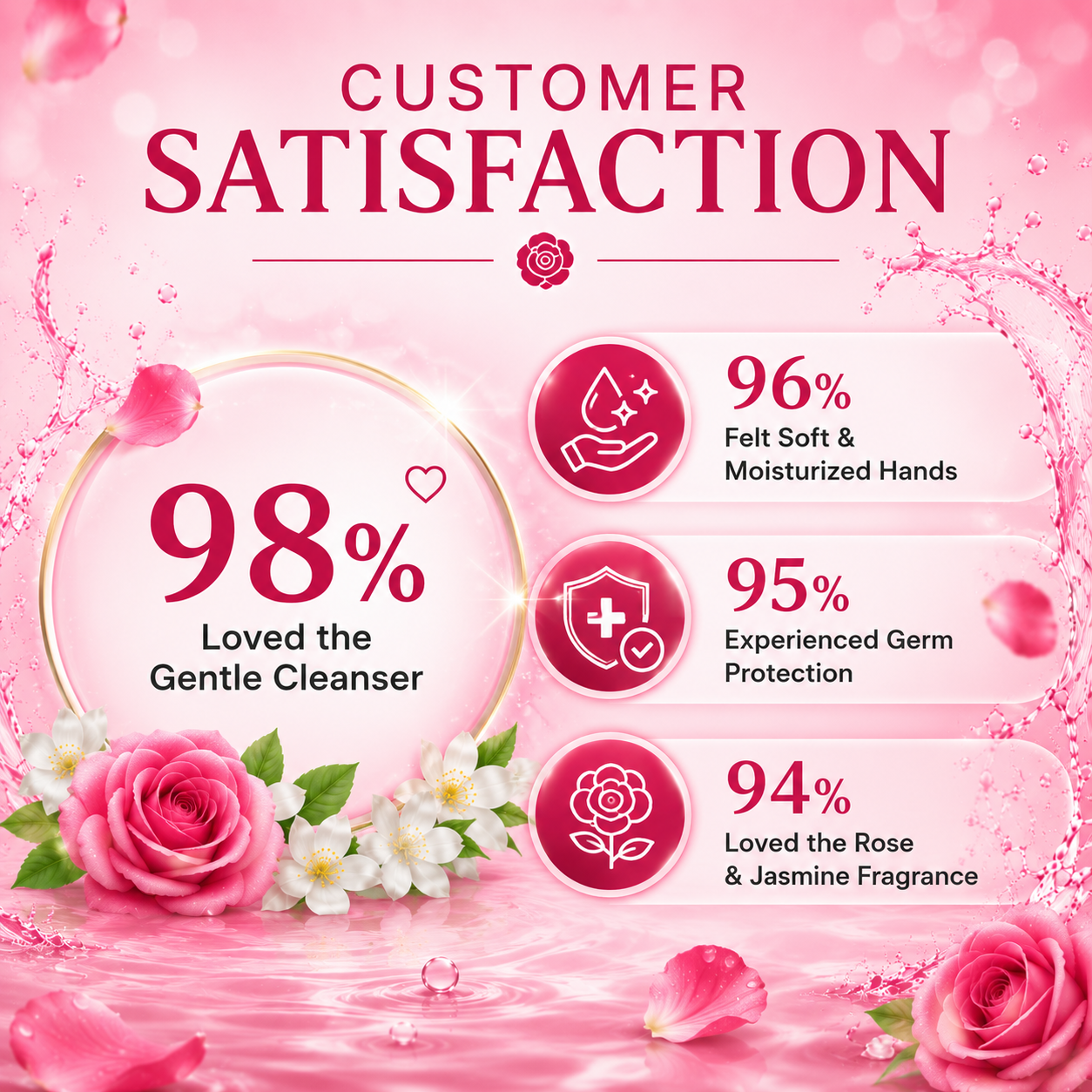 Pack of 2 Hydrating Rose & Jasmine Hand Wash (250 ml x 2)