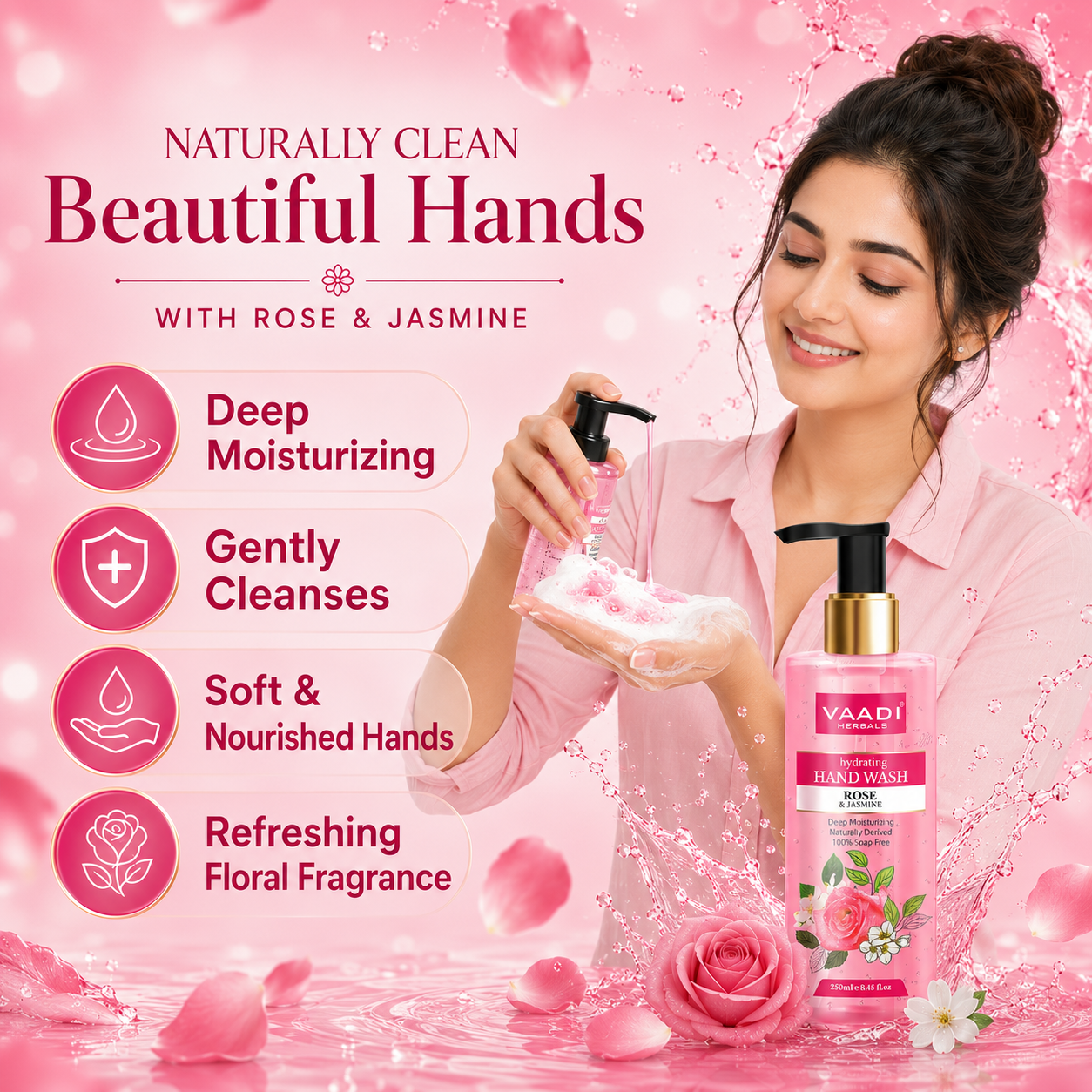 Pack of 2 Hydrating Rose & Jasmine Hand Wash (250 ml x 2)
