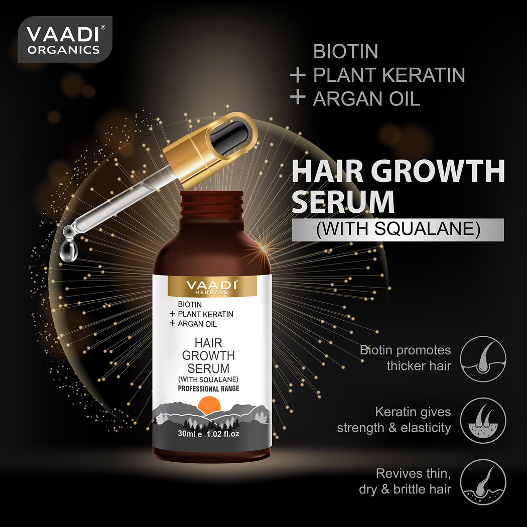 BIOTIN + Plant Keratin HAIR GROWTH SERUM (With Argan Oil & Squalane) (30 ml)