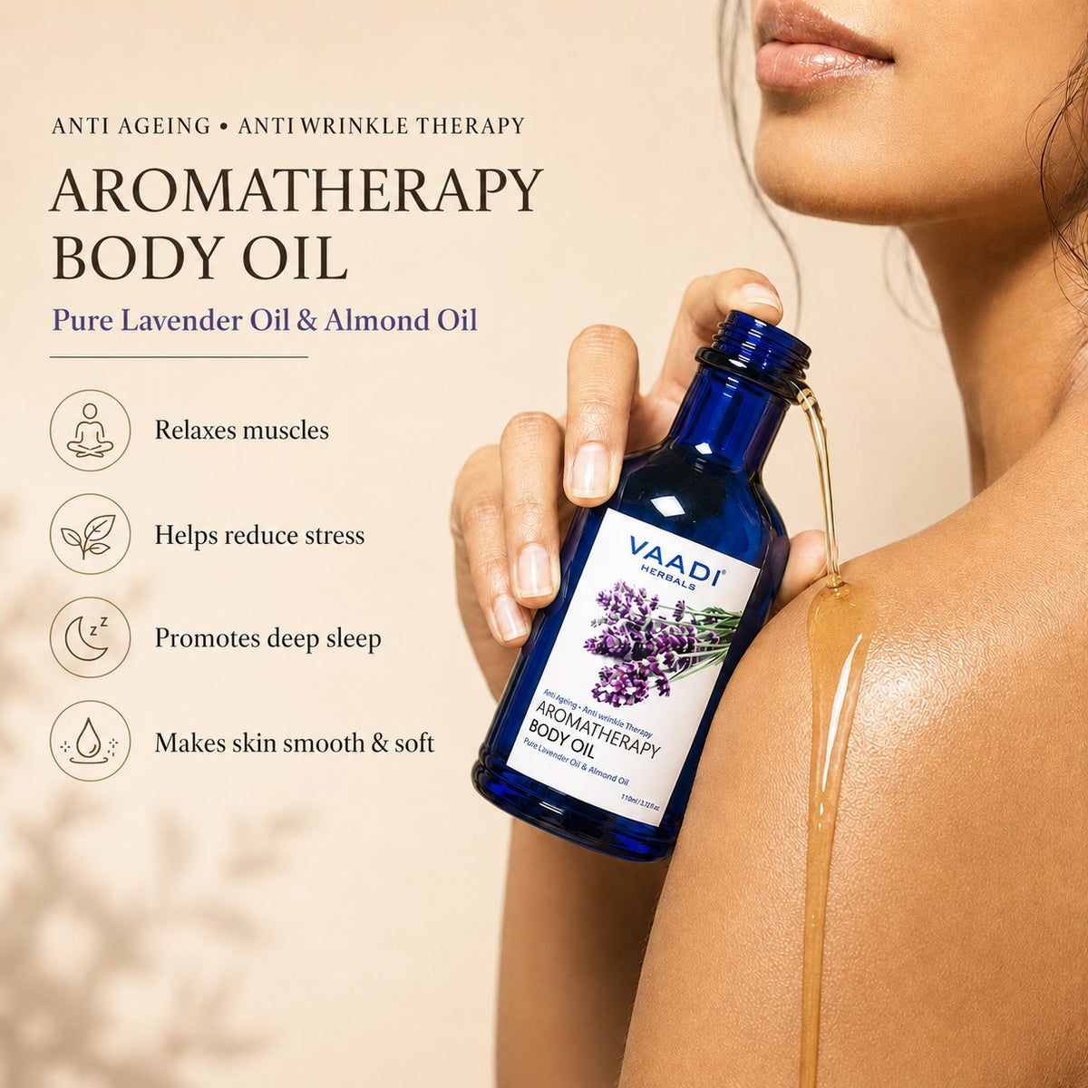 Pack of 2 Aromatherapy Body Oil-Lavender & Almond Oil (110 ml x 2)
