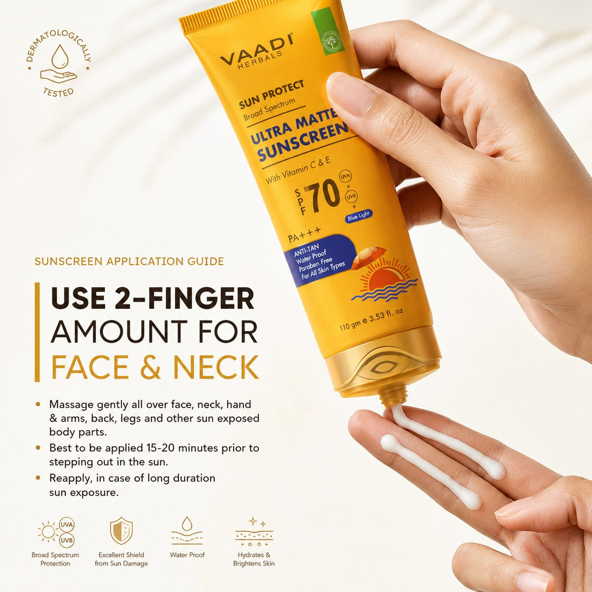 Ultra Matte Sunscreen SPF 70 With Vitamin C & E (110 gms)