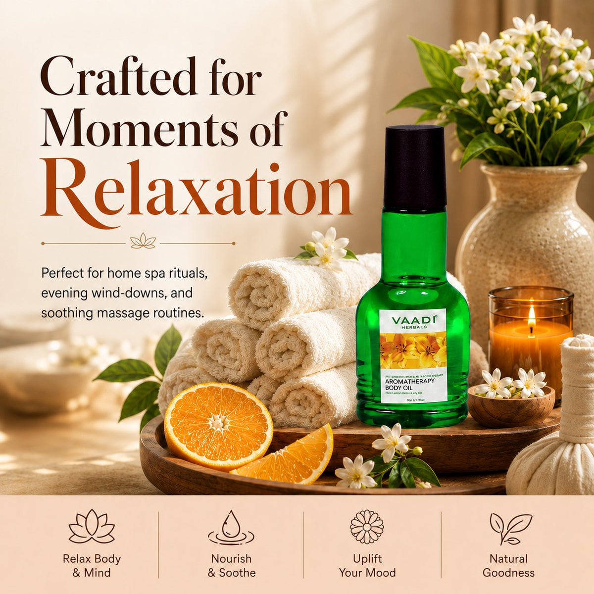 Aromatherapy Body Oil-Lemongrass & Lily Oil (110 ml)