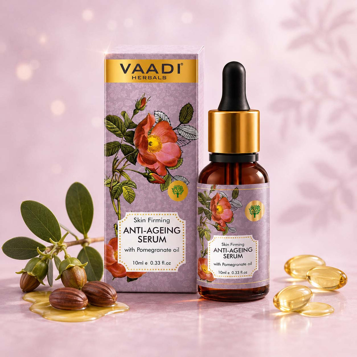 Vitamin E Anti Ageing Serum with Pomegranate Oil - Reduces Fine Lines, Lightens Wrinkles & Brightens Complexion (10 ml)