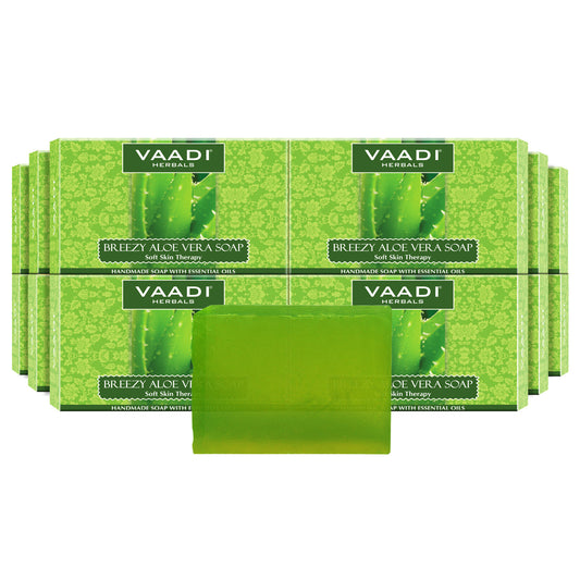 Pack of 12 Breezy Aloe Vera Soap (75 gms x 12)