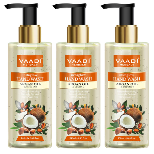 Pack of 3 Instaglow Argan Oil & Coconut Hand Wash (250 ml x 3)