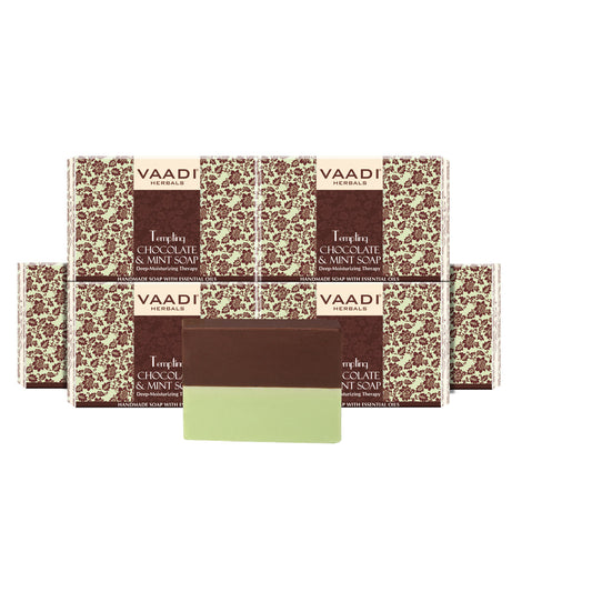 Pack of 6 Tempting Chocolate & Mint Soap - Deep Moisturising Therapy (75 gms x 6)