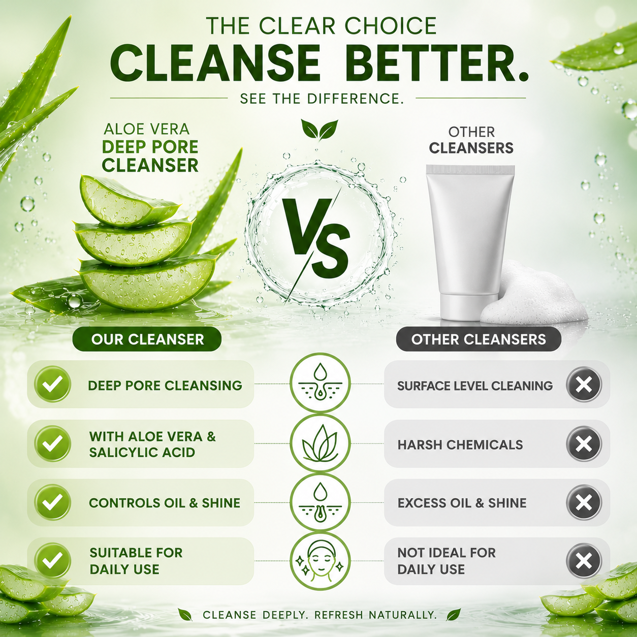Aloe Vera Deep Pore Cleansing Milk With Lemon Extract  (350 ml)