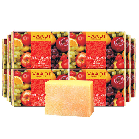 Pack of 12 FRUIT SPLASH SOAP with extracts of Orange, Peach, Green Apple & Lemon (75 gms x 12)