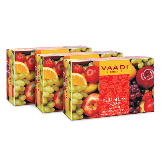 Pack of 3 Fruit Splash Soap With Extracts of Orange, Peach, Green Apple & Lemon (75 gms x 3)