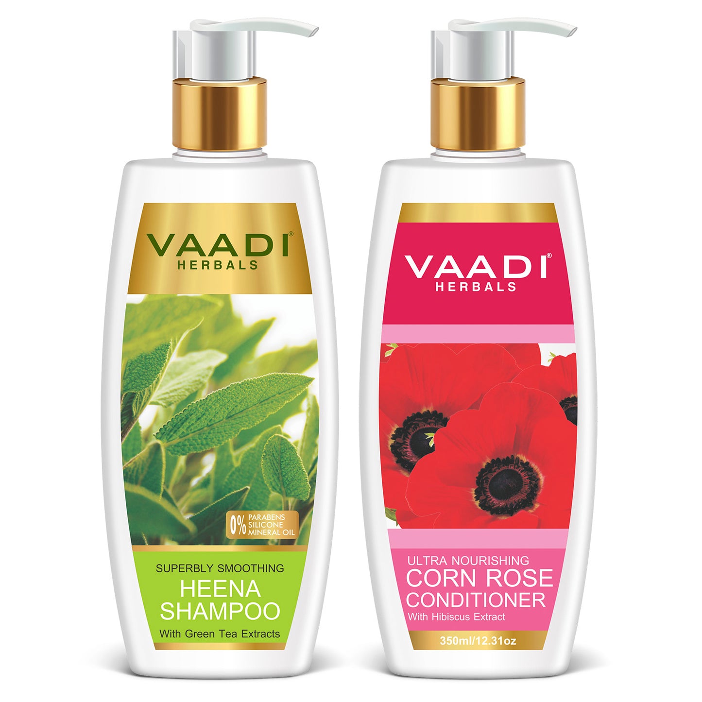 Superbly Smoothing Heena Shampoo with Corn Rose Conditioner ( 350 ml x 2)