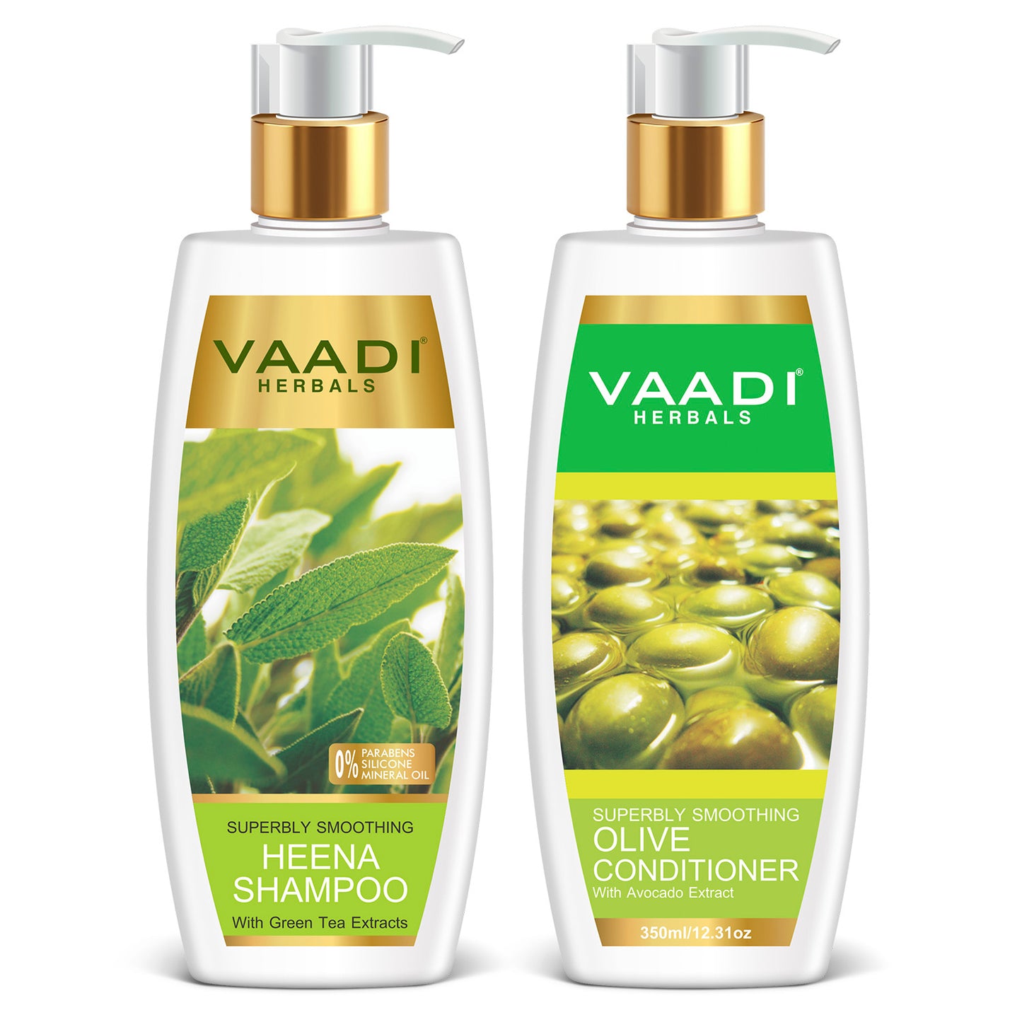 Superbly Smoothing Heena Shampoo with Olive Conditioner ( 350 ml x 2)