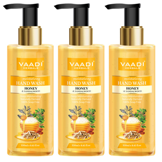 Pack of 3 Deep Moisturizing Honey & Sandal Hand Wash (250 ml x 3)