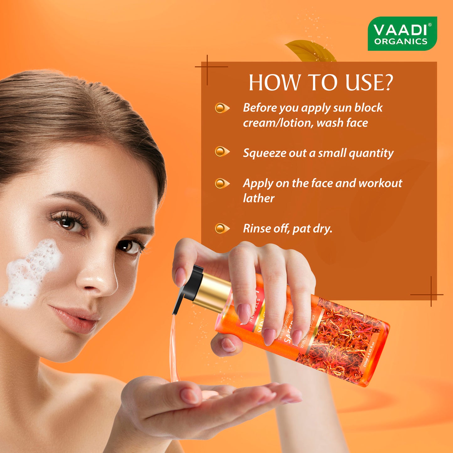 Pack of 3 Luxurious Face Wash - Skin Whitening Saffron, Strawberry Scrub & Pure Honey Lemon (3 x 250 ml)