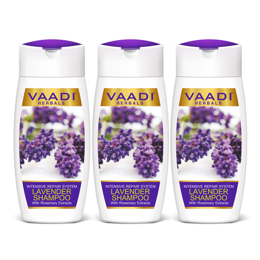 Pack of 3 Lavender Shampoo With Rosemary Extract-Intensive Repair System (110 ml x 3)