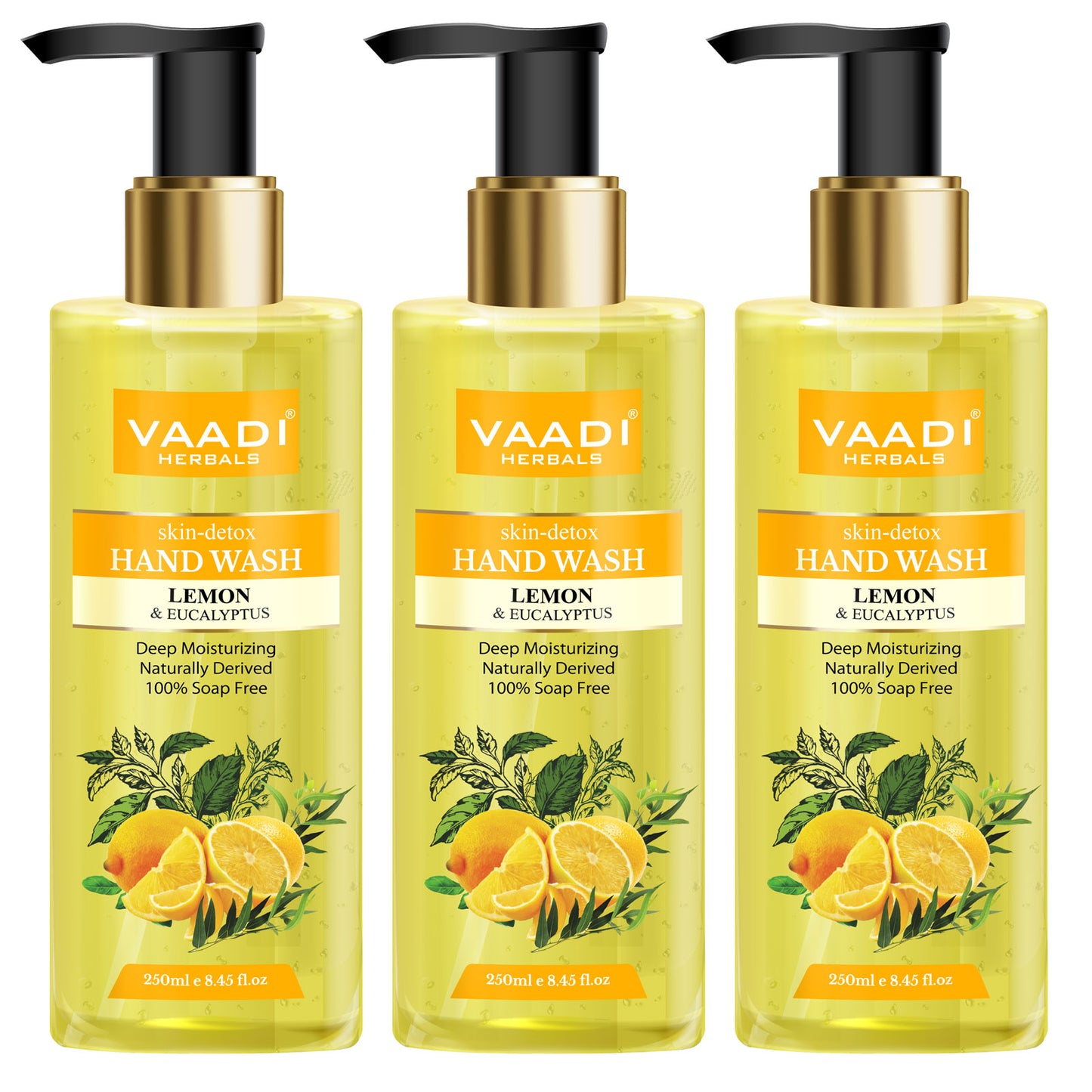 Pack of 3 Skin-Detox Lemon & Eucalyptus Hand Wash (250 ml x 3)