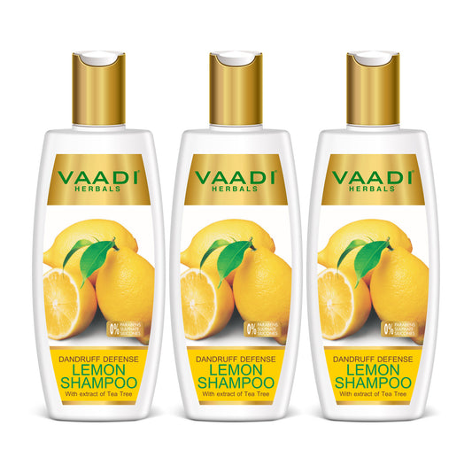 Pack of 3 Dandruff Defense Lemon Shampoo with Extracts of Tea Tree (350 ml x 3)