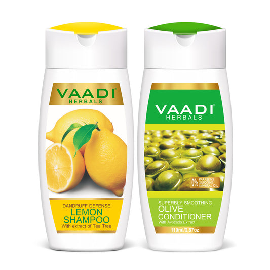 Dandruff Defense Lemon Shampoo with Olive Conditioner (110 ml x 2)