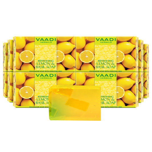 Pack of 12 Refreshing Lemon and Basil Soap (75 gms x 12)