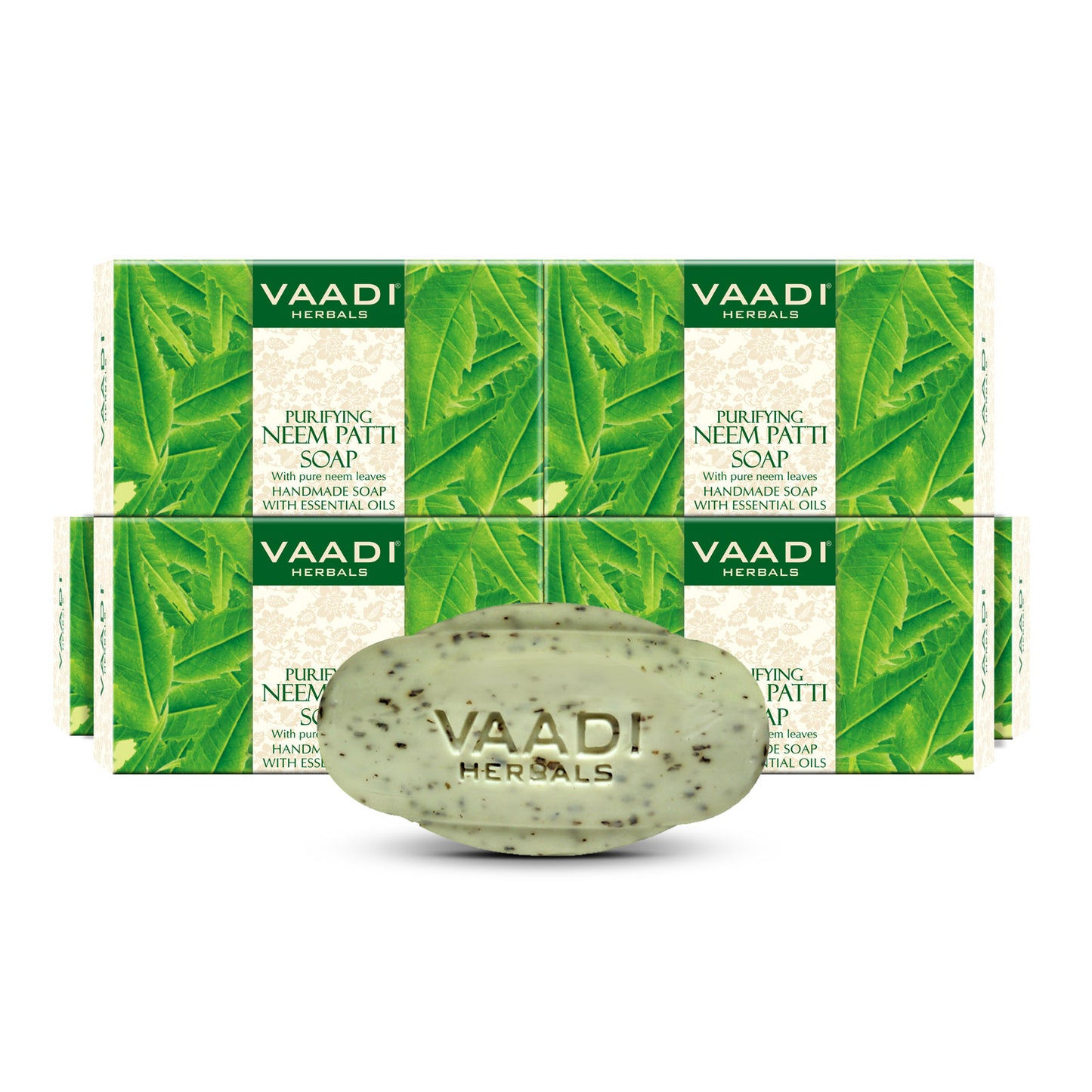 Pack of 6 Neem Patti Soap - Contains Pure Neem Leaves (75 gms x 6)