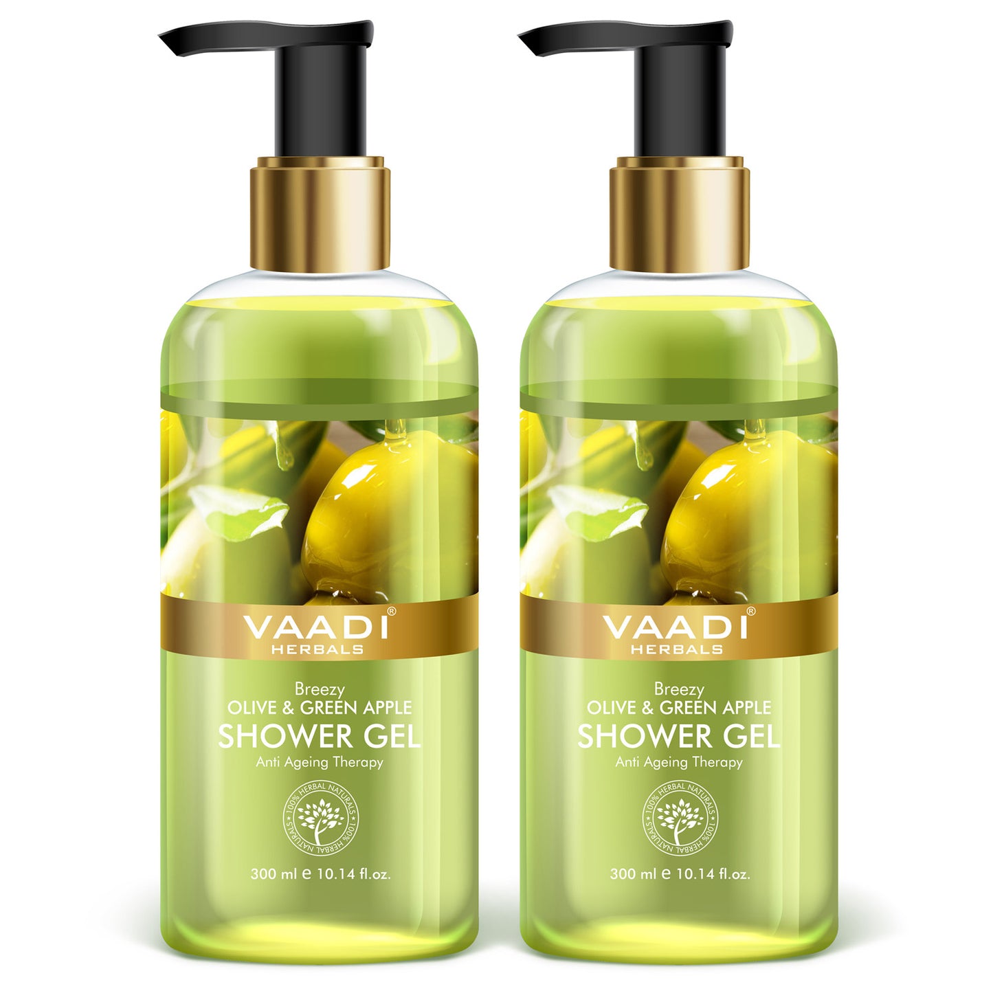 Pack of 2  Breezy Olive & Green Apple Shower Gel (300 ml x 2)