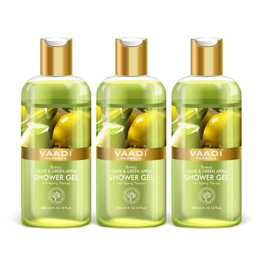 Pack of 3 Breezy Olive & Green Apple Shower Gel (300 ml x 3)