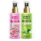 Pack of 2 - Rose Water & Aloe Vera Cucumber Mist - 100% Natural & Pure (250 ml x 2)