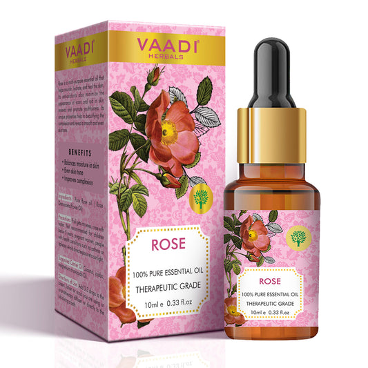 Rose Essential Oil - Improves Complexion, Evens Skin Tone - 100% Pure Therapeutic Grade (10 ml)