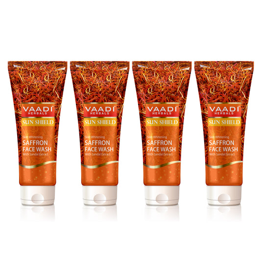 Pack of 4 Skin Whitening Saffron Face Wash With Sandal Extract (60 ml x 4)