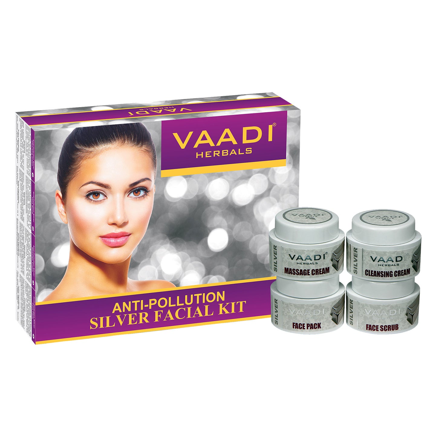 Silver Facial Kit - Pure Silver Dust, Rosemary & lavender Oil, Sandalwood Paste (70 gms)