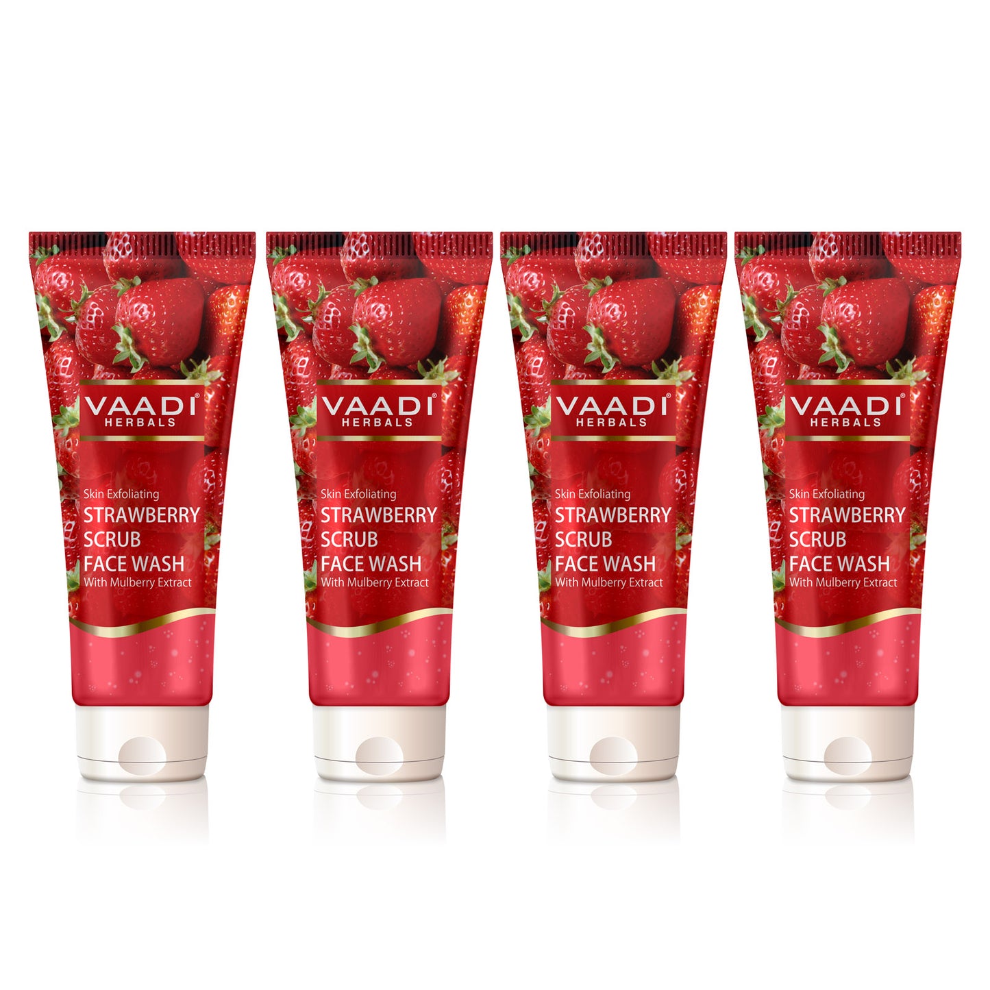 Pack of 4 Strawberry Scrub Face Wash With Mulberry Extract (60 ml x 4)