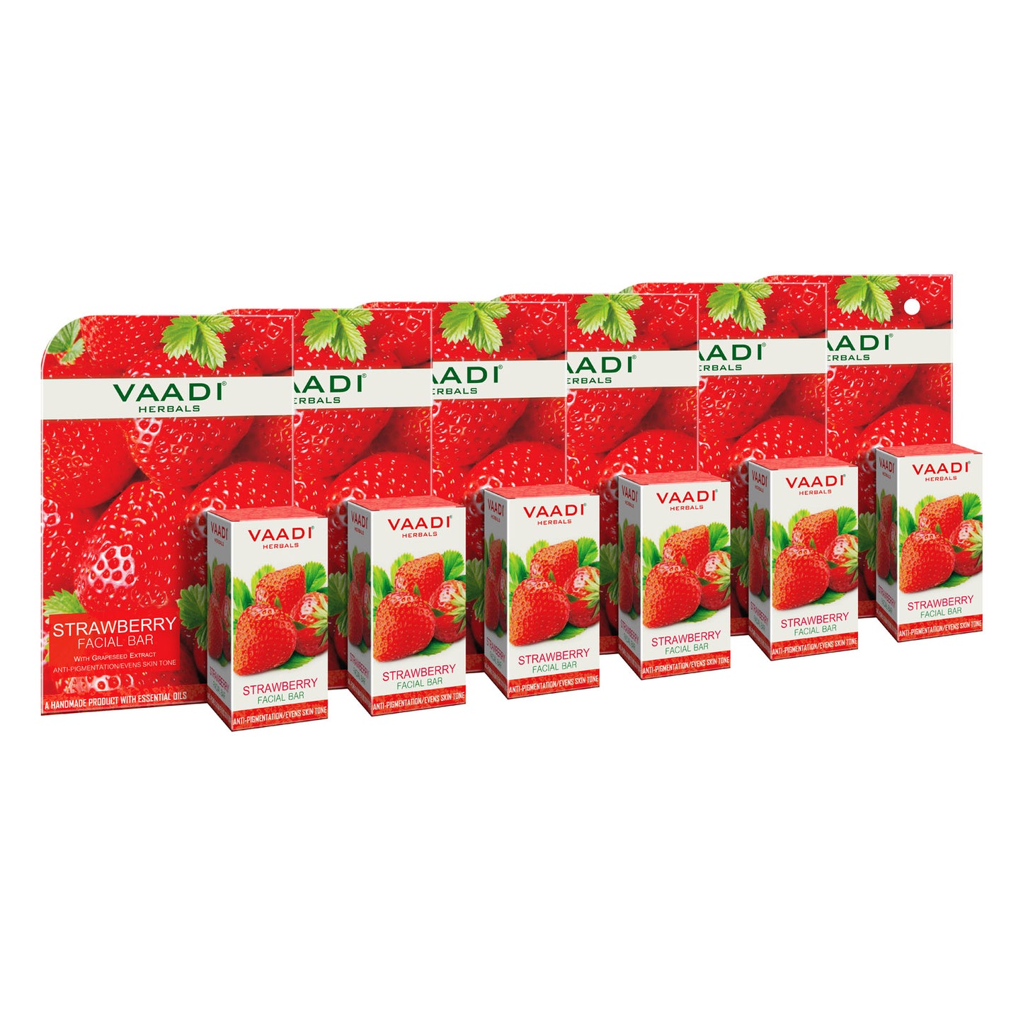 Pack of 6 Strawberry Facial Bars with Grapeseed Extract (25gms x 6)