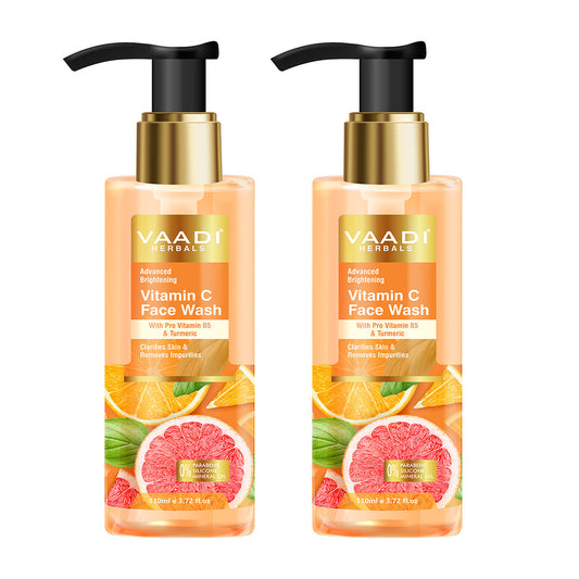 Advanced Brightening Vitamin C Face Wash With Pro Vitamin B5 & Turmeric (2 x 110 ml)