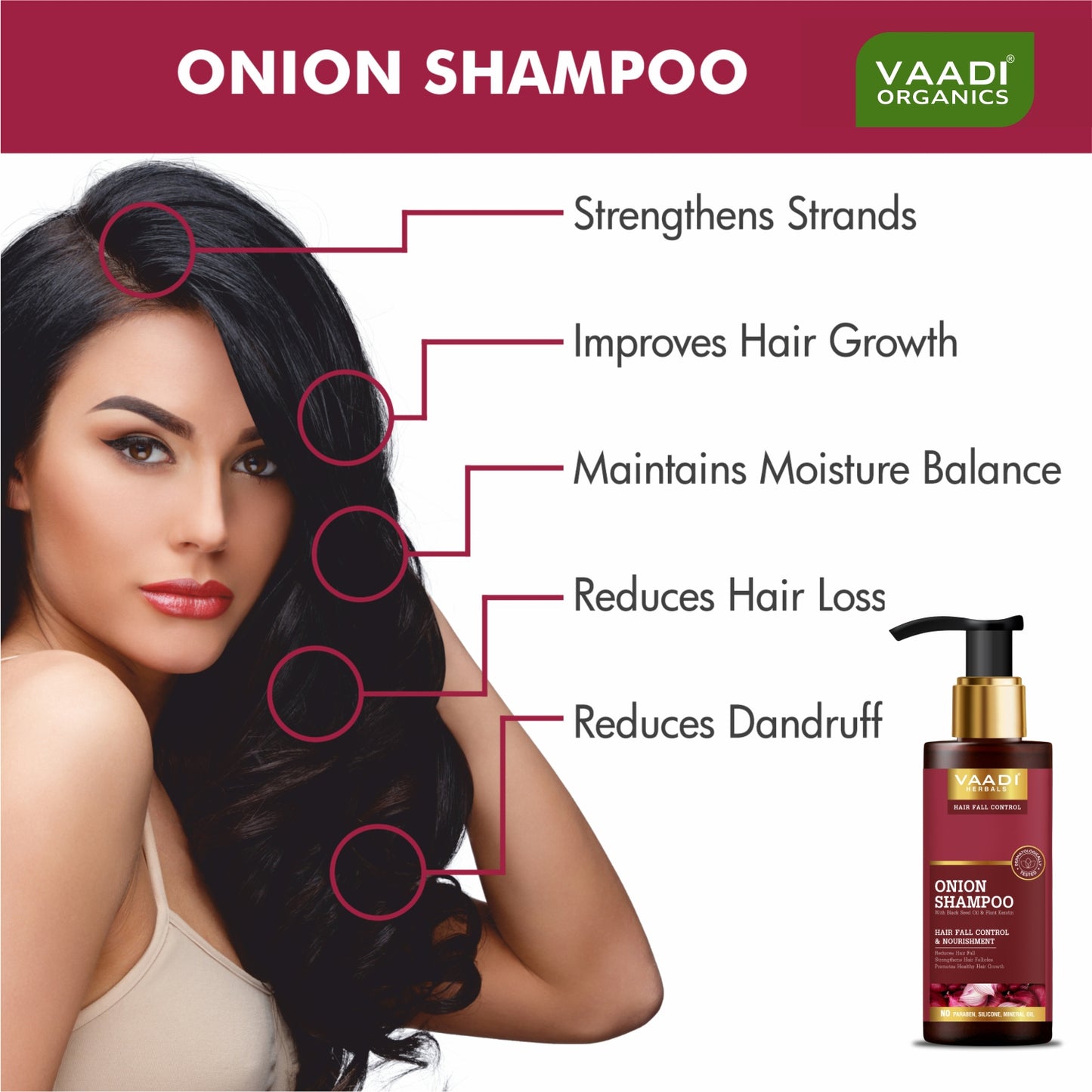 Pack of 3 Onion Shampoo For Hairfall Control (110 ml X 3)