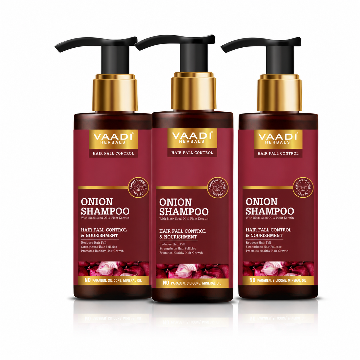 Pack of 3 Onion Shampoo For Hairfall Control (110 ml X 3)
