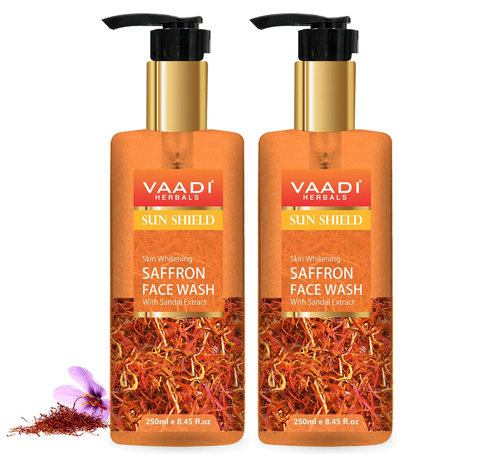 Pack of 2 Skin Whitening Saffron Face Wash With Sandal Extract (250 ml x 2)