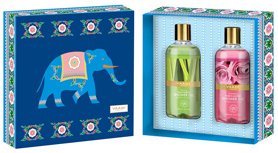 Enduring Fragrance Shower Gel Gift Box - Enticing Lemongrass 300 ml & Enchanting Rose & Mogra 300 ml ( 300 ml x 2 )