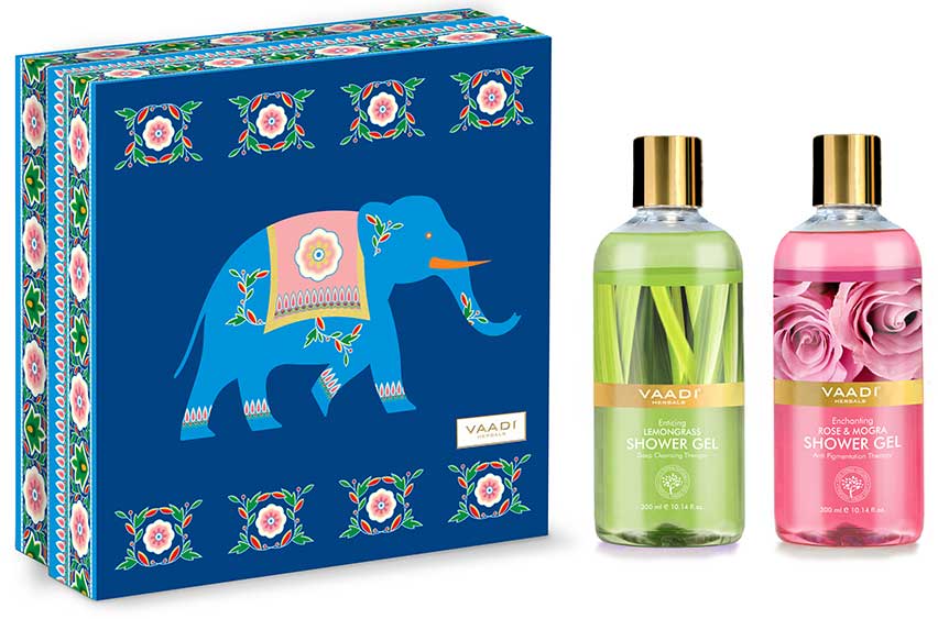 Enduring Fragrance Shower Gel Gift Box - Enticing Lemongrass 300 ml & Enchanting Rose & Mogra 300 ml ( 300 ml x 2 )