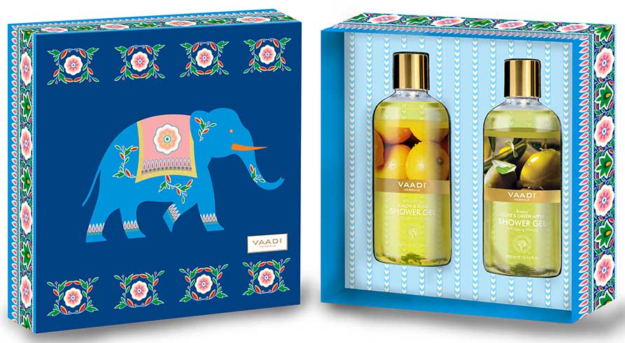 Fresh Springs Shower Gel Gift Box - Refreshing Lemon & Basil 300 ml & Breezy Olive & Green Apple 300 ml ( 300 ml x 2 )
