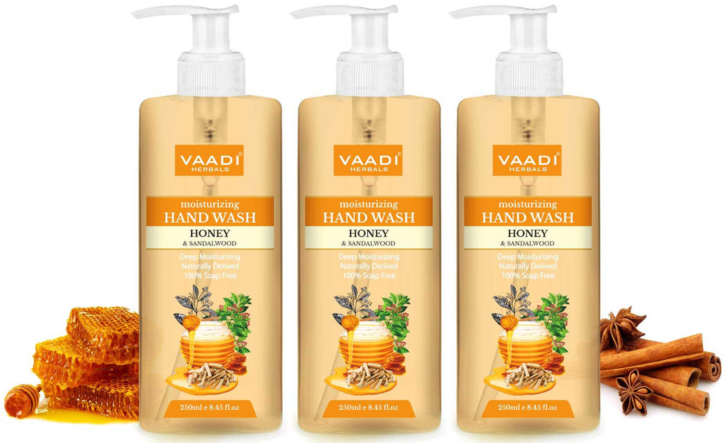 Pack of 3 Deep Moisturizing Honey & Sandal Hand Wash (250 ml x 3)