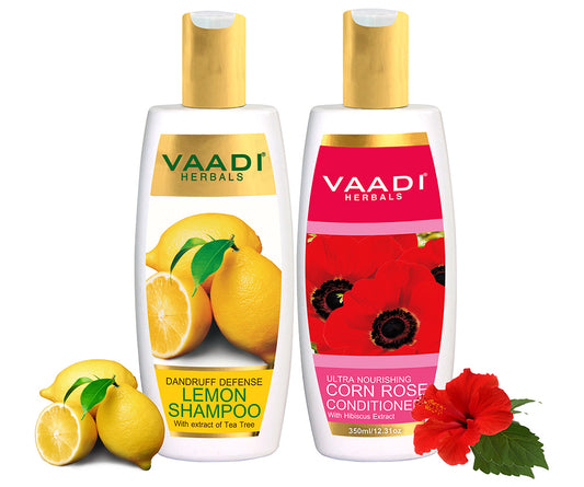 Dandruff Defense Lemon Shampoo with Corn Rose Conditioner ( 350 ml x 2)