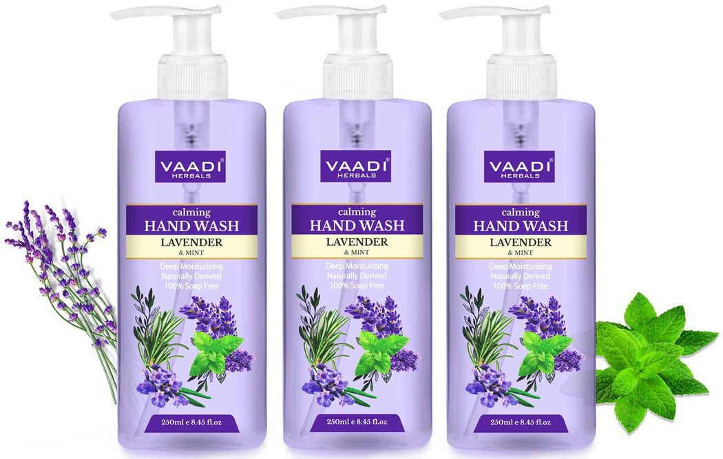 Pack of 3 Calming Lavender & Mint Hand Wash - Deep Moisutirizing (250 ml x 3)