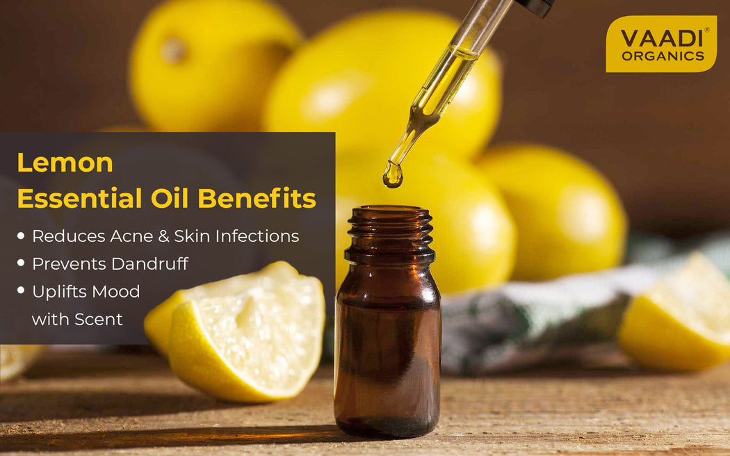 Lemon Essential Oil - Lightens Skin, Reduces Dandruff, Uplifts Mood - 100% Pure Therapeutic Grade (10 ml)